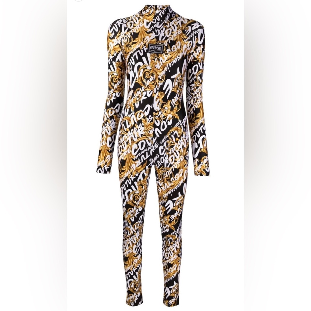 🔥Versace Jeans Collection Black and Gold Jumpsuit🔥